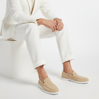 Suede Loafers - Beige